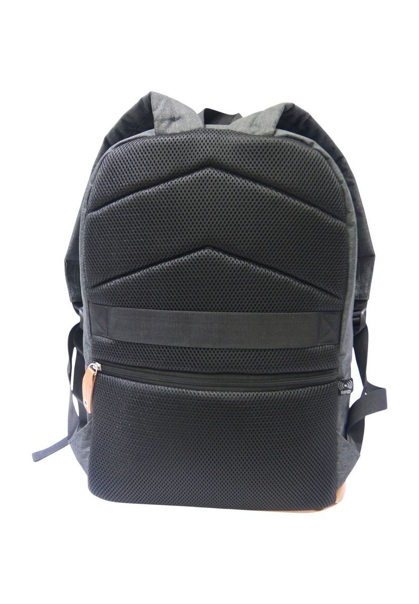 Klassischer meliert grauer Rucksack mit Akzenten