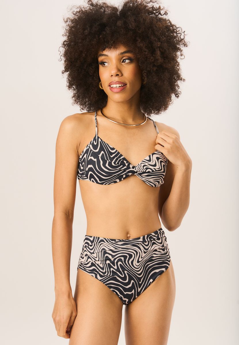 High-Waist Bikini-Set mit Raffungen