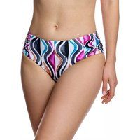 Geometrisch gemusterte Bikinihose mit Raffung
