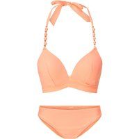 Wattiertes Triangle-Bikini-Set mit verzierten Trägern