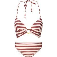 Gestreiftes Triangel-Bikini-Set