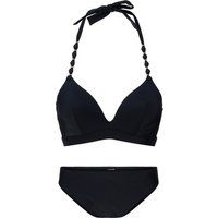 Wattiertes Triangel-Bikini mit verzierten Trägern