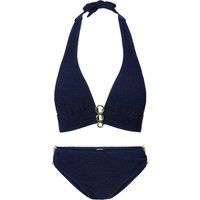 Strukturiertes Triangel-Halter-Bikini-Set
