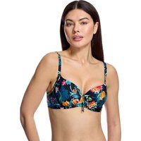 Wattiertes Bügel-Bikini-Oberteil mit Blumenmuster