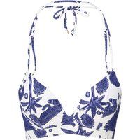 Triangel-Halter-Bikinioberteil mit Mittelmeer-Print