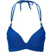 Strukturiertes Halter-Bikini-Oberteil