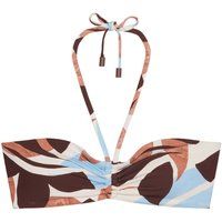 Bandeau-Oberteil mit abstraktem Blättermuster