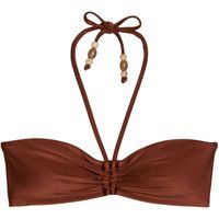 Metallisches Neckholder-Bandeau-Bikini-Top