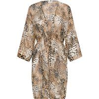 Transparenter Kimono mit Leopardenmuster