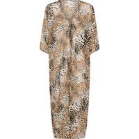 Transparenter Langer Kimono mit Tiermuster