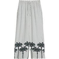 Strandhose mit Palmen-Bordüre und Geo-Print