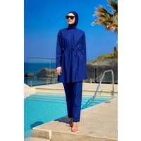Burkini-Set mit vorderer Raffung