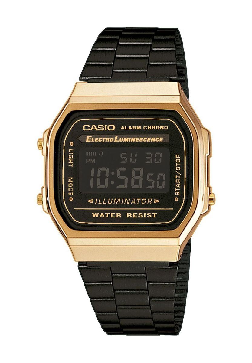 Retro Digitaluhr Gold und Schwarz