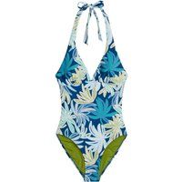 Halter-Badeanzug mit Bohemian-Blattmuster