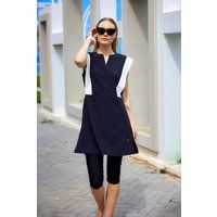 Bescheidenes Ensemble im Color-Block-Design