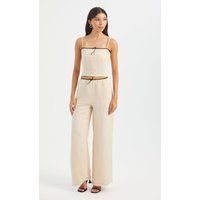 Gestreiftes Crop-Top mit Quadrat-Ausschnitt