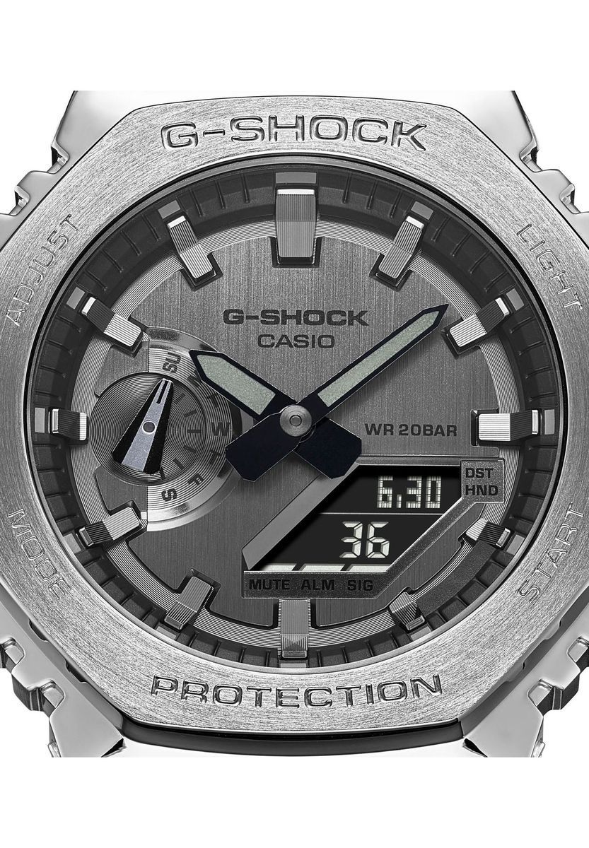 Klassische silberne achteckige G-Shock-Uhr