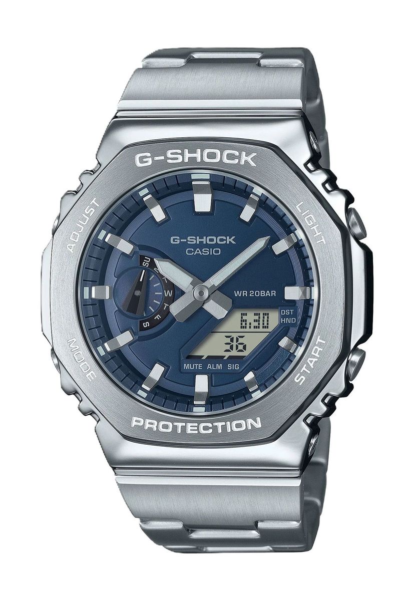 G-Shock Silber & Blaue Digitaluhr