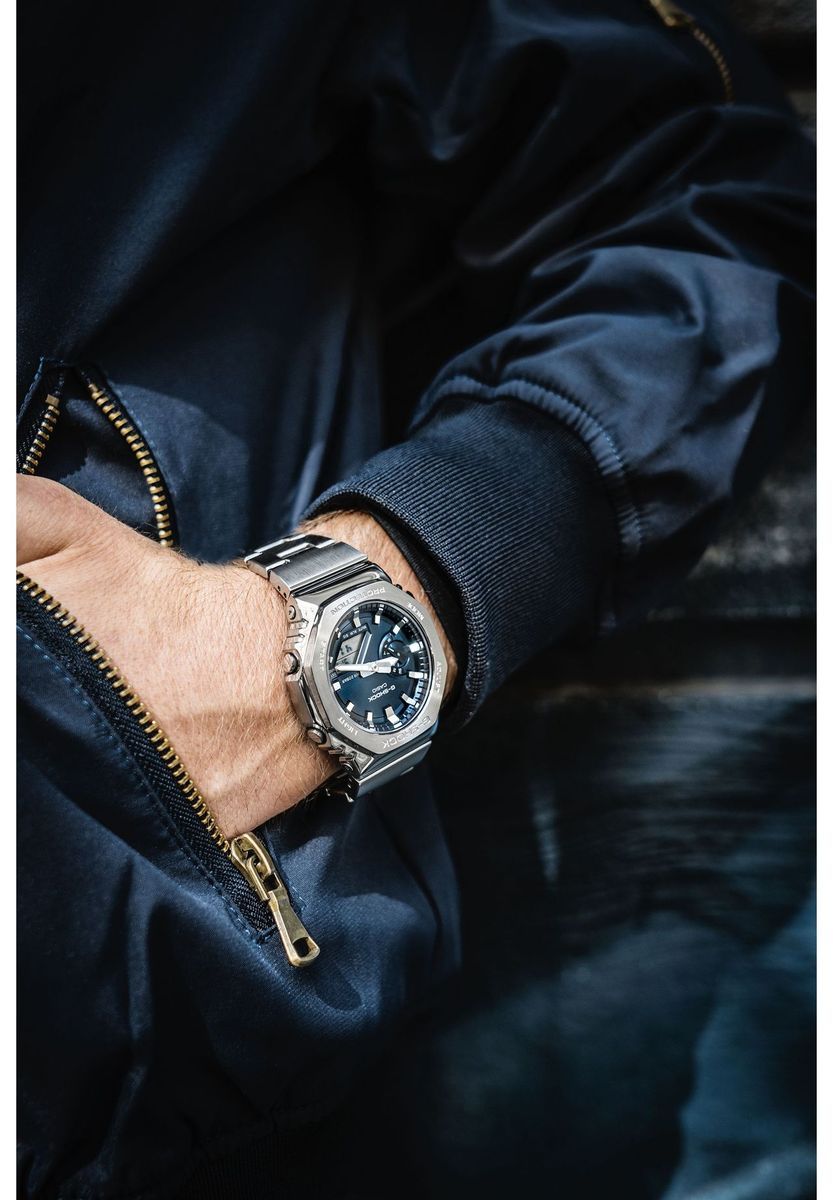 G-Shock Silber & Blaue Digitaluhr