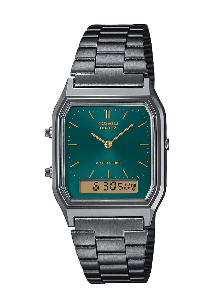 Quadratische analog-digitale Armbanduhr