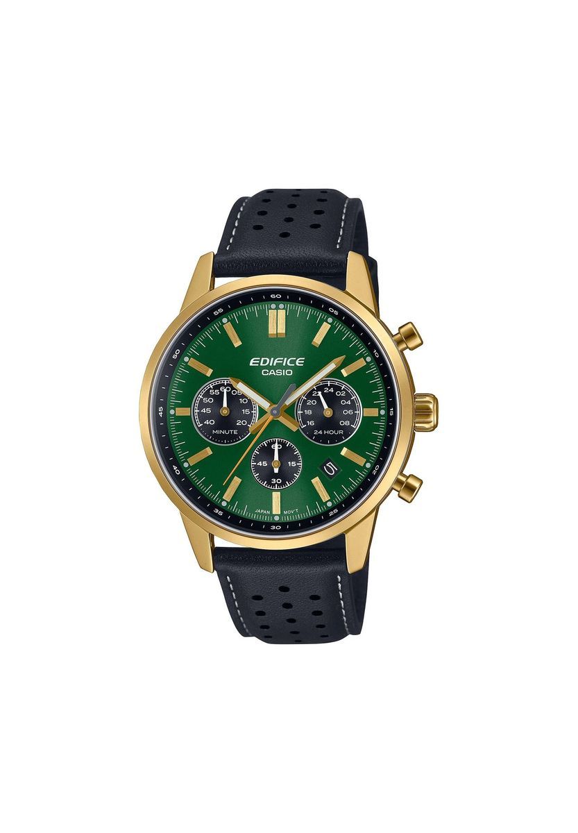 Herren Klassische Chronograph Uhr mit grünem Zifferblatt