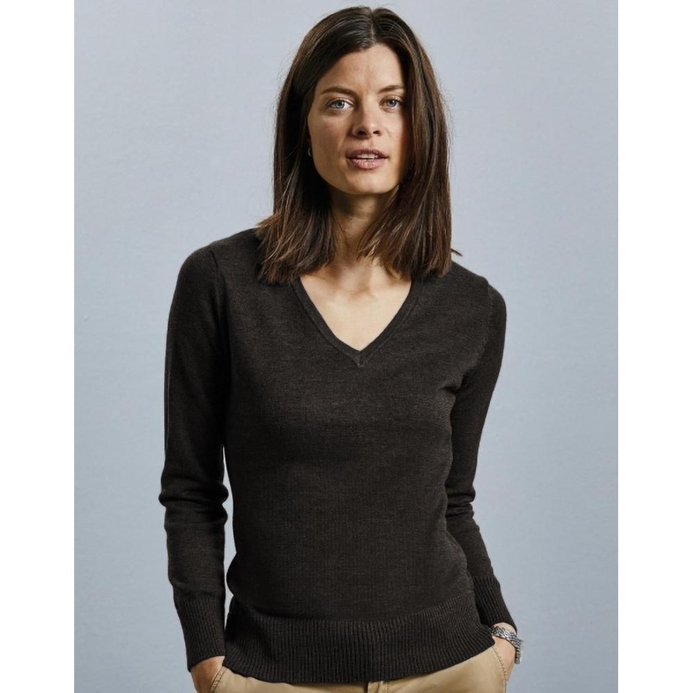 Femininer V-Ausschnitt Feinstrick-Pullover