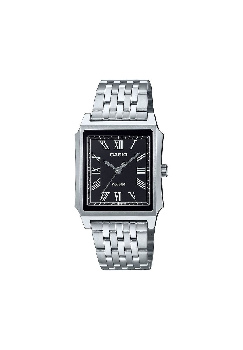 Klassische silberne Armbanduhr mit römischen Ziffern