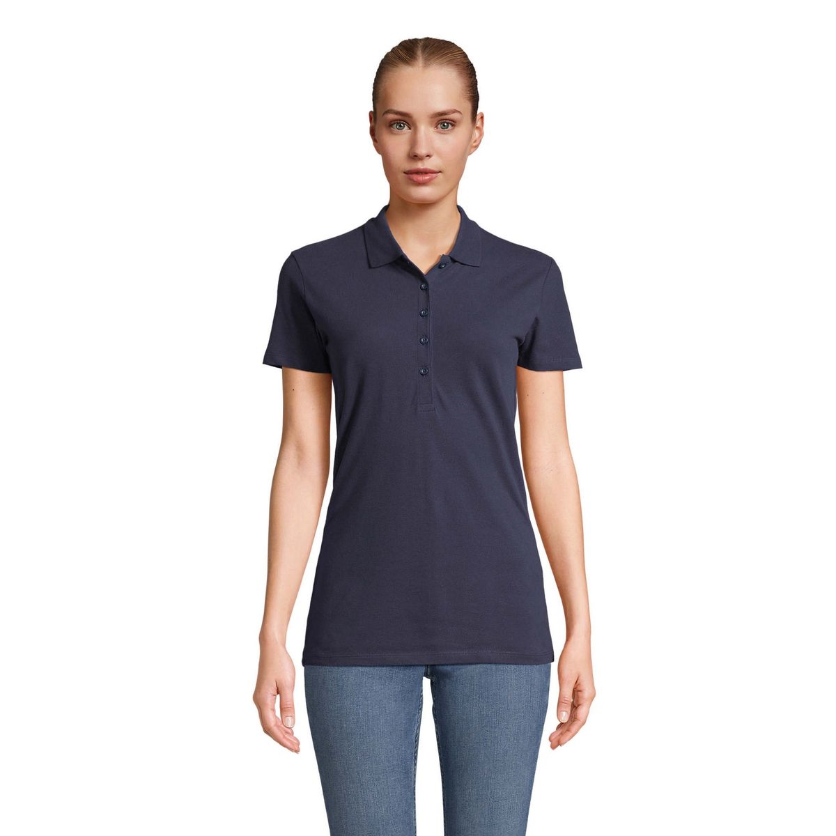 Klassisches Piqué-Poloshirt mit Fünf-Knopf-Leiste