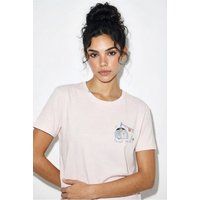 Besticktes T-Shirt mit Reise-Motiv