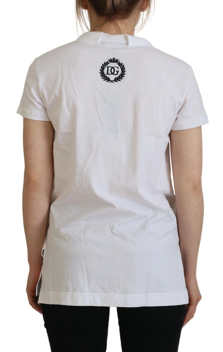 V-Ausschnitt Top mit Logo-Akzent