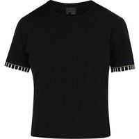Klassisches T-Shirt mit geometrischen Bündchen