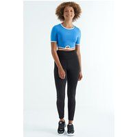 Crop-Sport-T-Shirt mit Wickeldetail