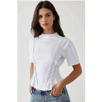 T-Shirt mit skulpturalen Nahtdetails