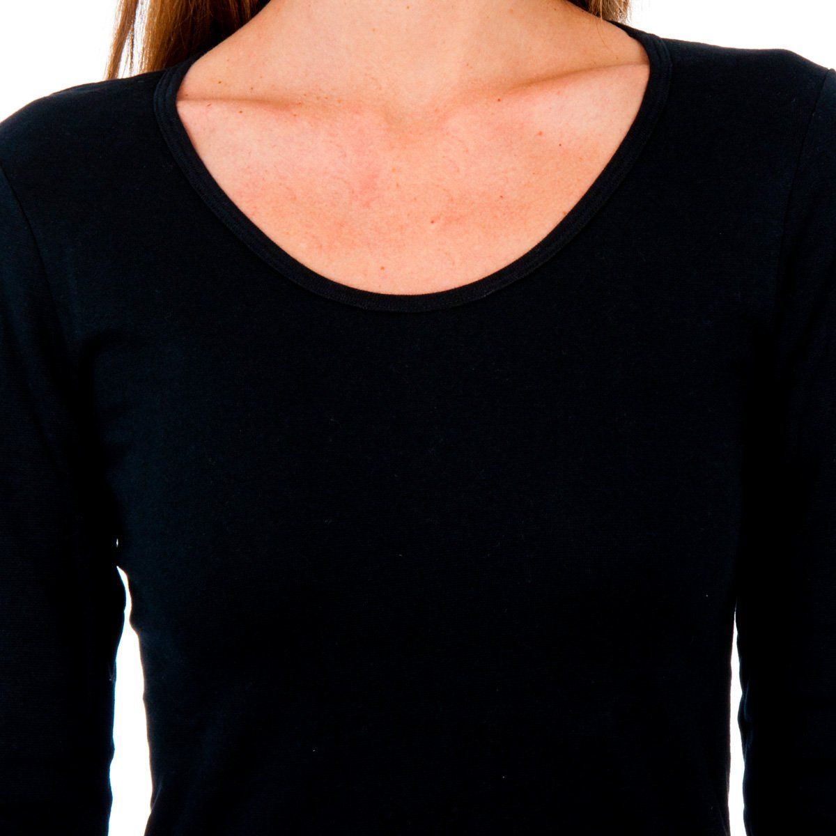 Nahtloses Langarm-T-Shirt mit Rundhalsausschnitt
