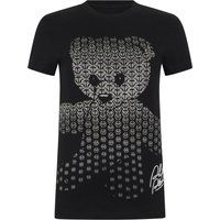 T-Shirt mit Strass-Teddybären-Verzierung
