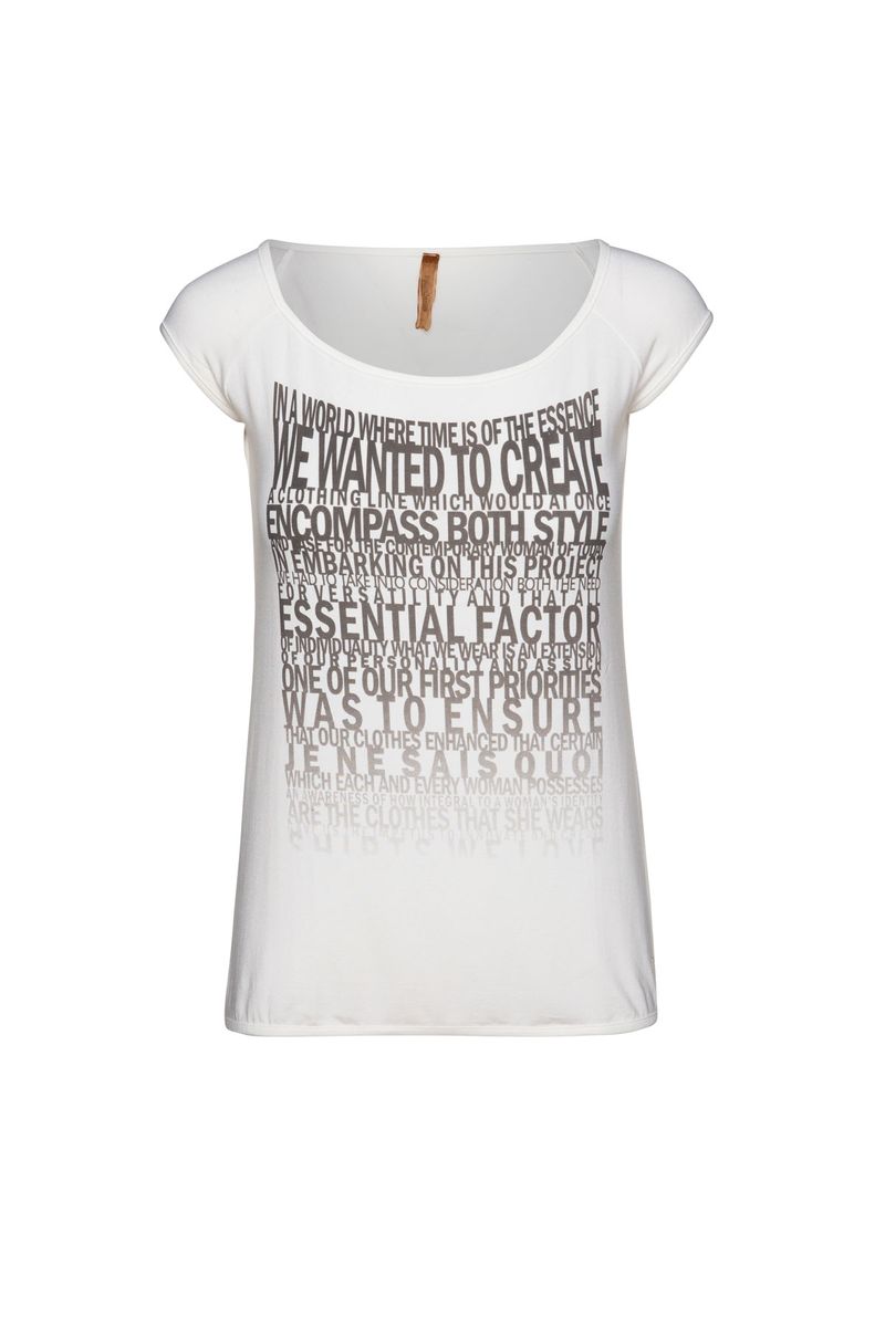 Top mit Typografie-Print und Kappenärmeln