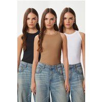 Geripptes Baumwoll-Tanktop-Set