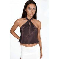 Eleganter Satin Halter-Neck Top