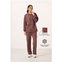 Oversized-Hoodie und Hose mit weitem Bein