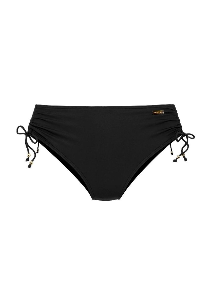 Schlichte schwarze Bikinihose mit Bändern