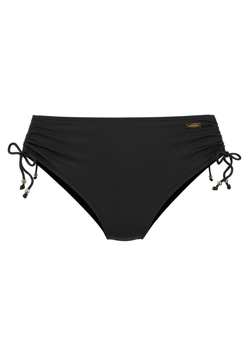 Schlichte schwarze Bikinihose mit Bändern
