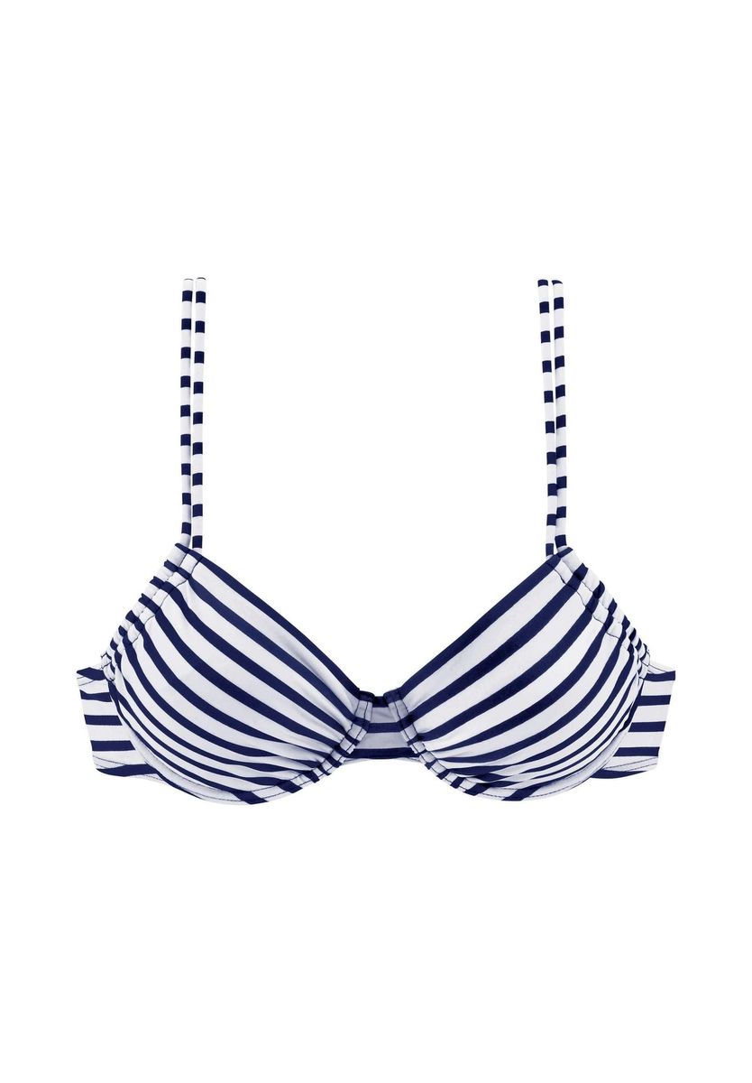 Gestreiftes Bügel-Bikini-Top mit Trägern
