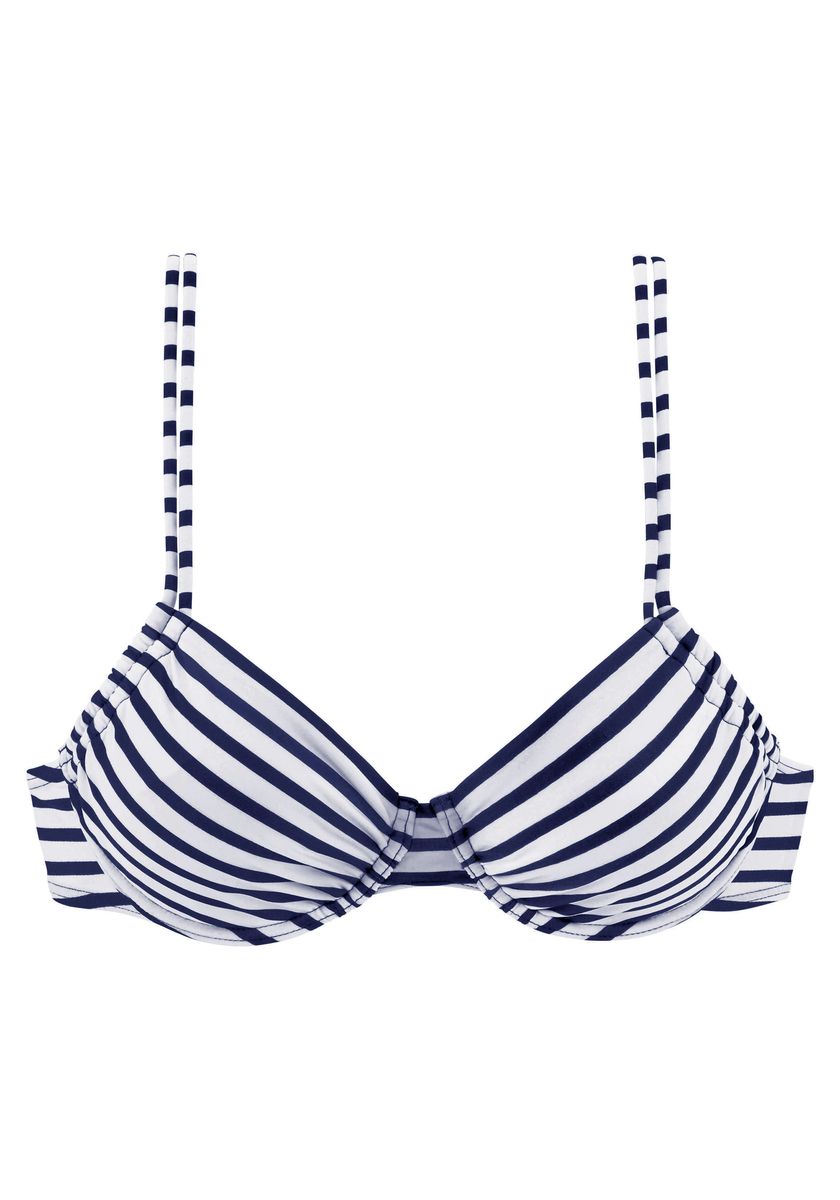 Gestreiftes Bügel-Bikini-Top mit Trägern