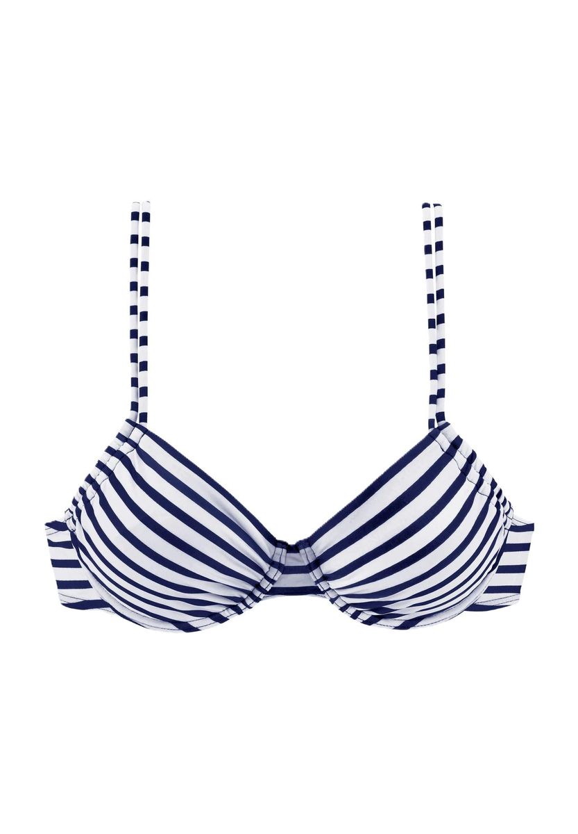 Gestreiftes Bügel-Bikini-Top mit Trägern