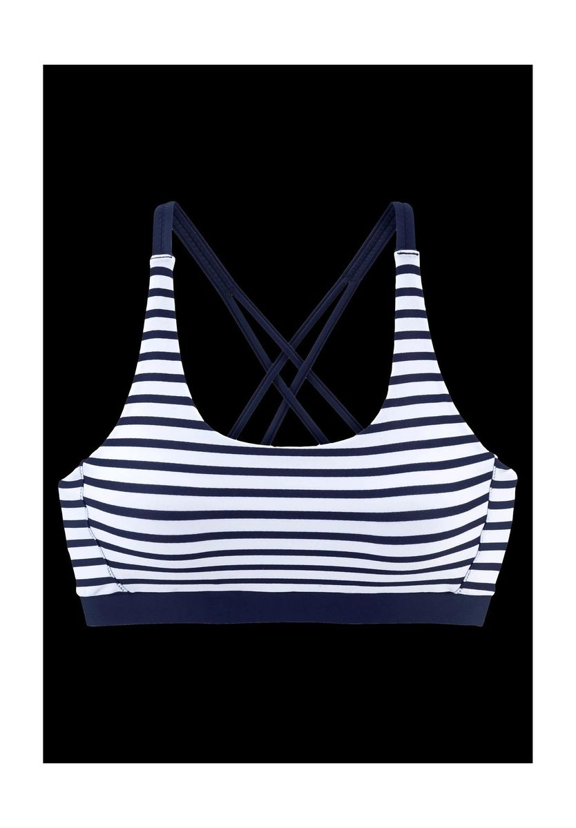 Gestreiftes Sport-Bustier mit gekreuzten Trägern