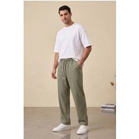 Gerade geschnittene Leinen-Mix Hose