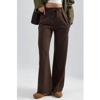 Plissierte Palazzo-Hose mit weitem Bein