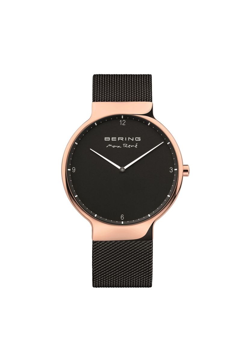 Elegante Schwarz-Roségoldene Uhr