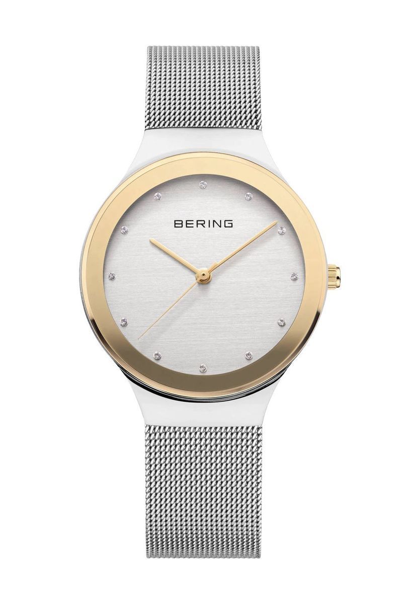 Elegante Goldfarbene Damen Mesh Uhr