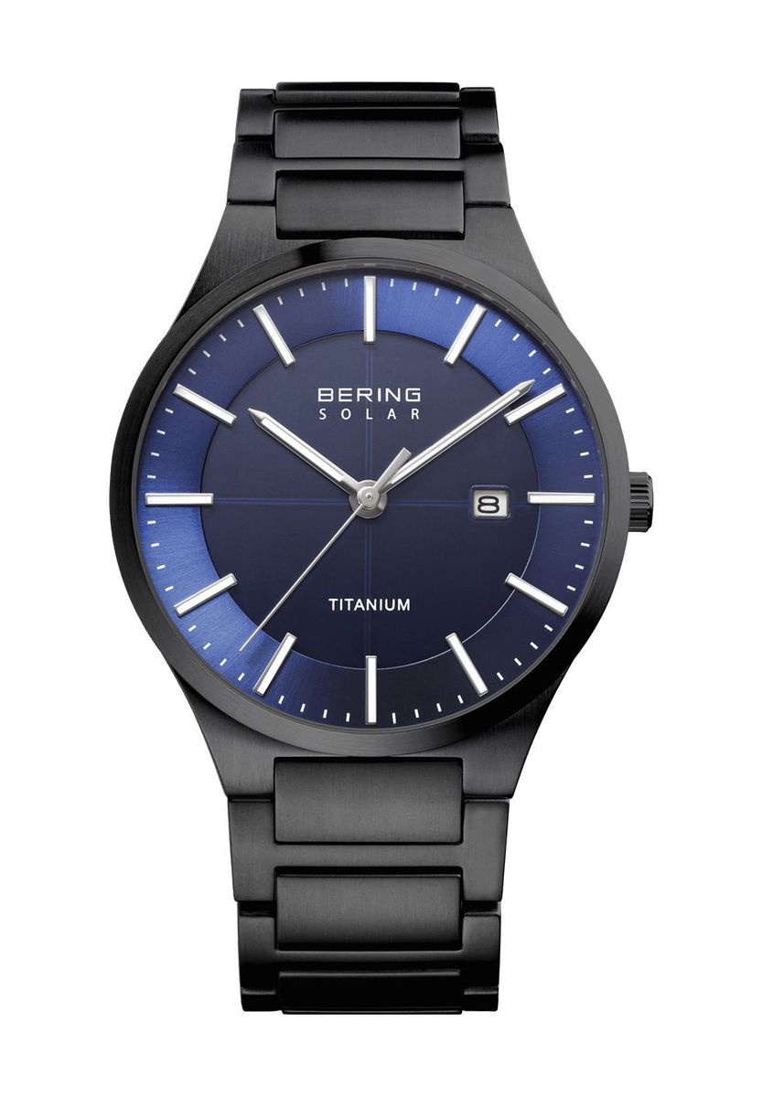 Herren Solar Titan Uhr Blau
